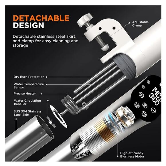 4T7 Sous Vide Precision Cooker 1100W WiFi App Control Immersion Circulator - Picture 7 of 11